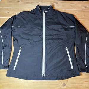 Footjoy Jacket Womens  L Black Dryjoys HydroLite Full Zip Golf Rain Waterproof